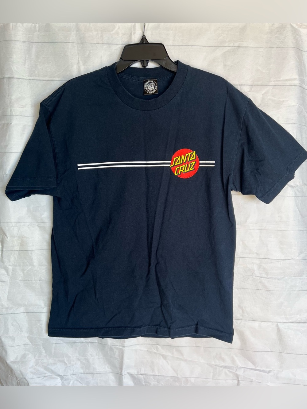 Santa Cruz Skateboards Classic Dot Stripe Tee Navy size Large